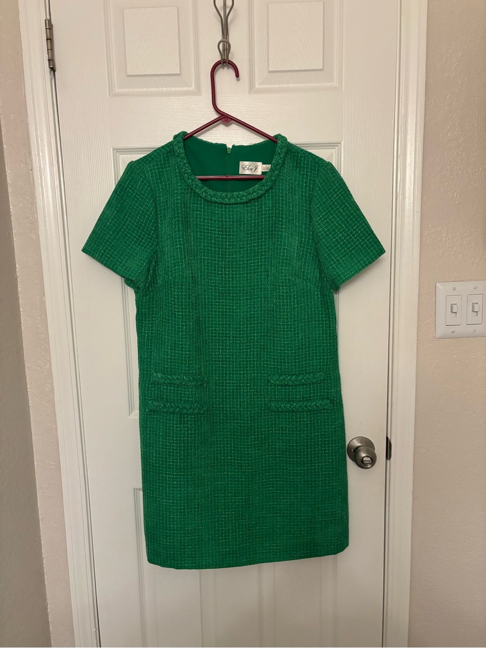 Braid Detail Tweed Dress - Size 14